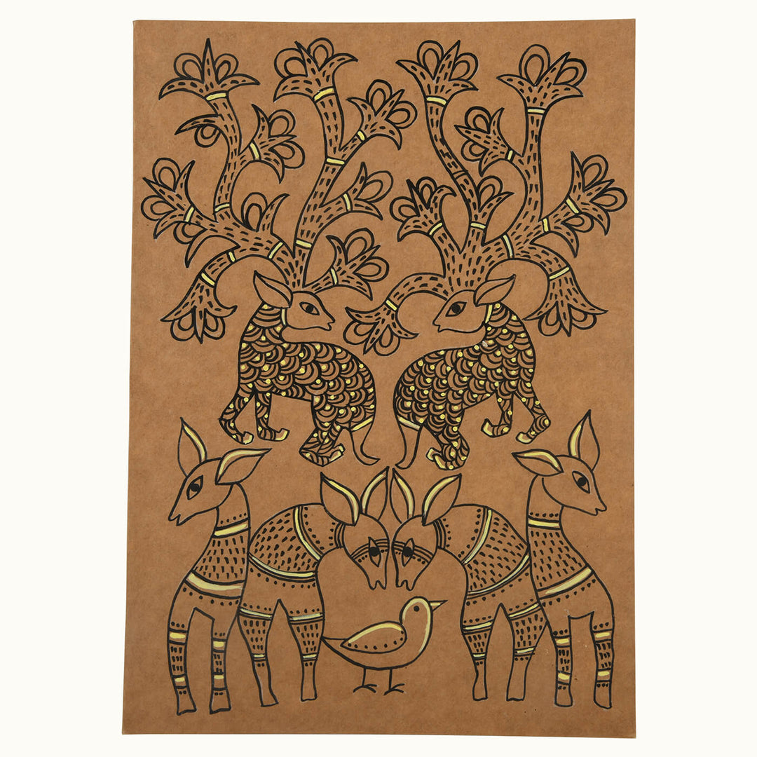 Hand-painted Diary - Gond Artwork - Zwende