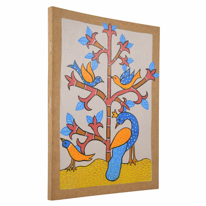 Hand-painted Diary - Peacock and Birds