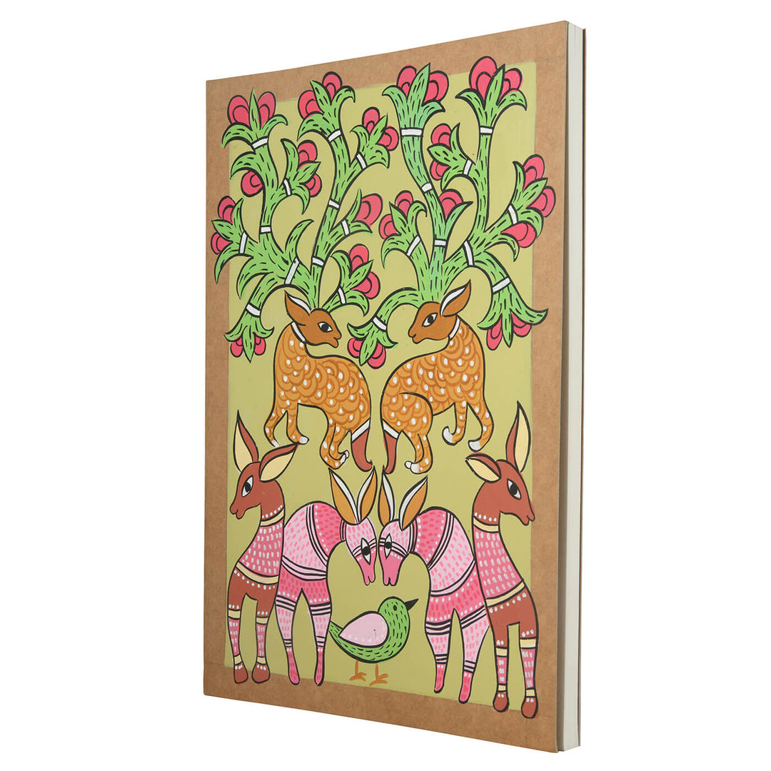Hand-painted Diary - Mrig Gond Artwork