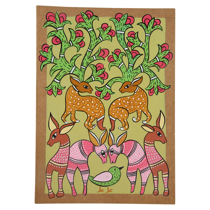 Hand-painted Diary - Mrig Gond Artwork