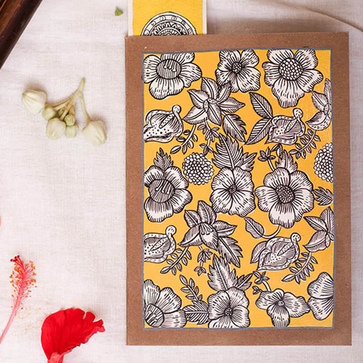 Hand-painted Diary - Yellow Floral Estate - Zwende