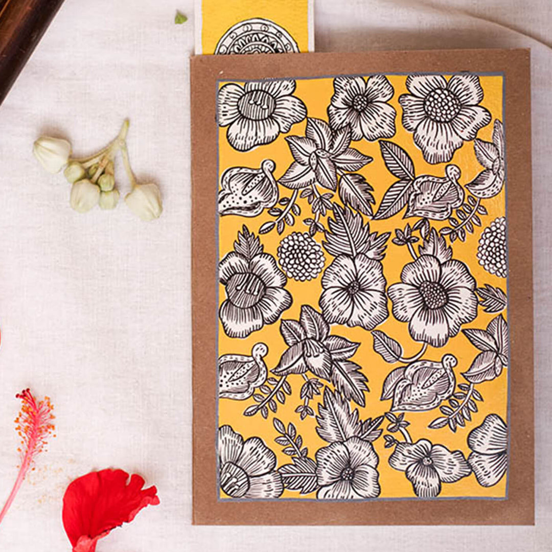 Hand-painted Diary - Yellow Floral Estate
