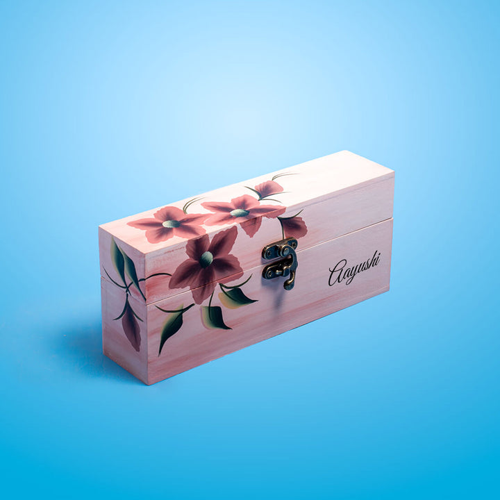 Personalized One Stroke Art Lipstick Box - Orange Flowers