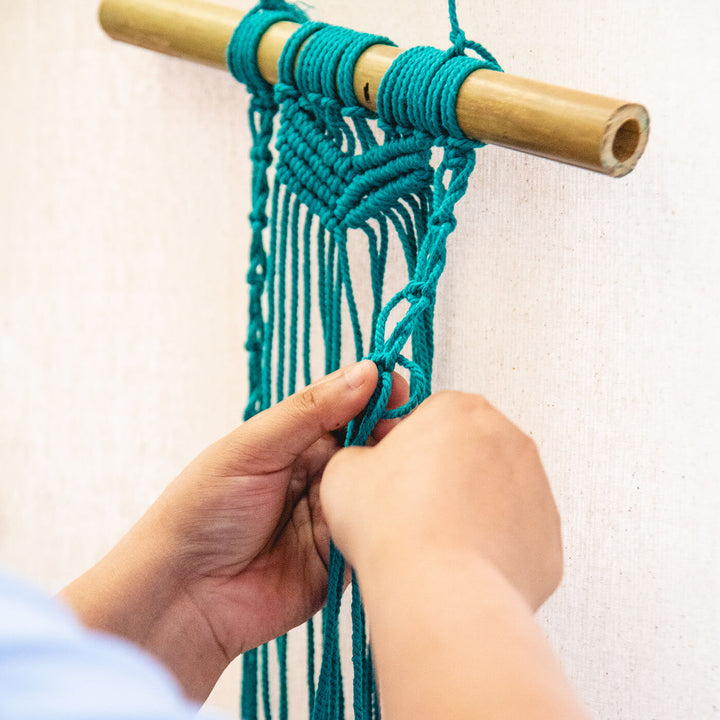 Yarn & Dowel Macrame Wall Hanging - All-you-need DIY Kit