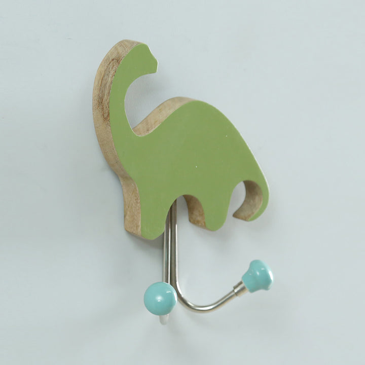 Handmade Wooden Dinosaur Hook for Kids' Room