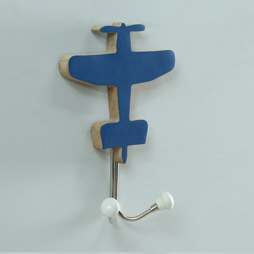 Handmade Wooden Aeroplane Hook for Kids' Room