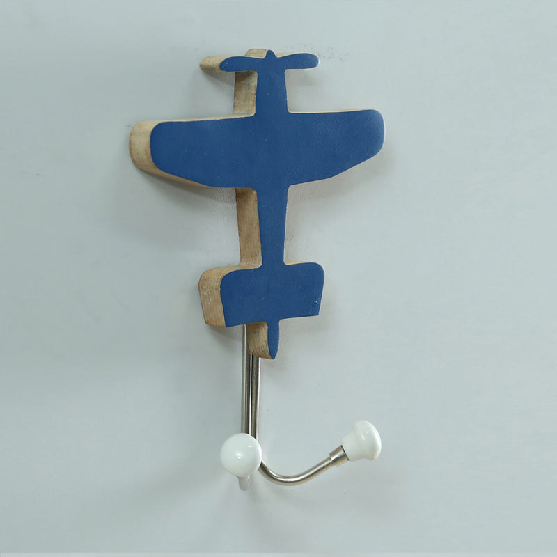Handmade Wooden Aeroplane Hook for Kids&