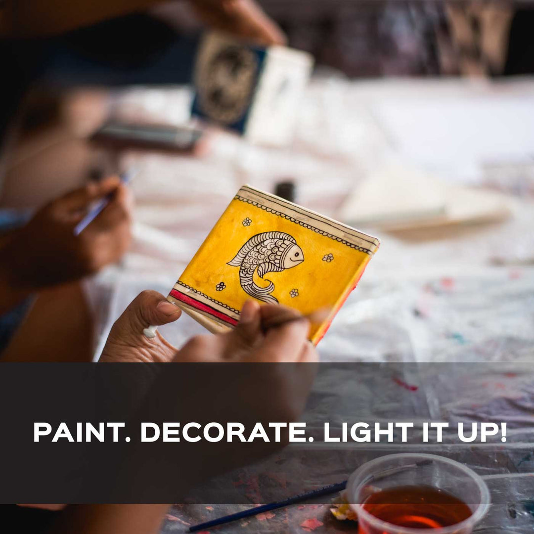 Ready To Paint Tholu Painting DIY Kit - Lamp