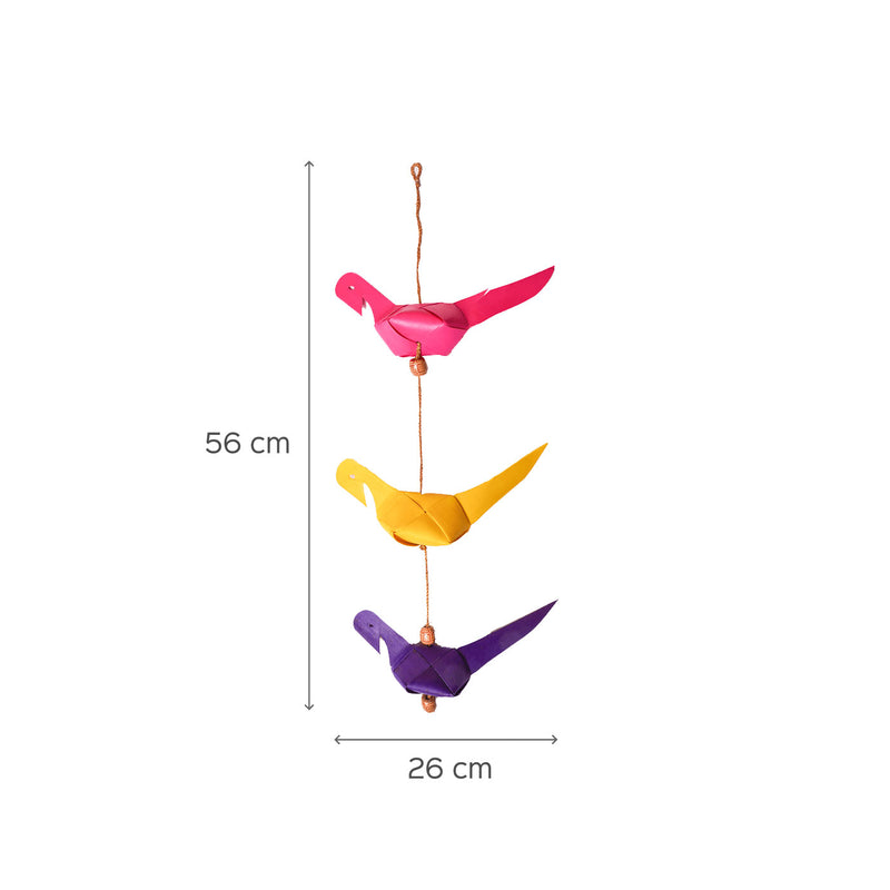 Handcrafted Palm Leaf Bird Hangings - Set of 2