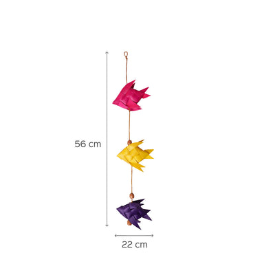 Handcrafted Palm Fish Hangings - Set of 2