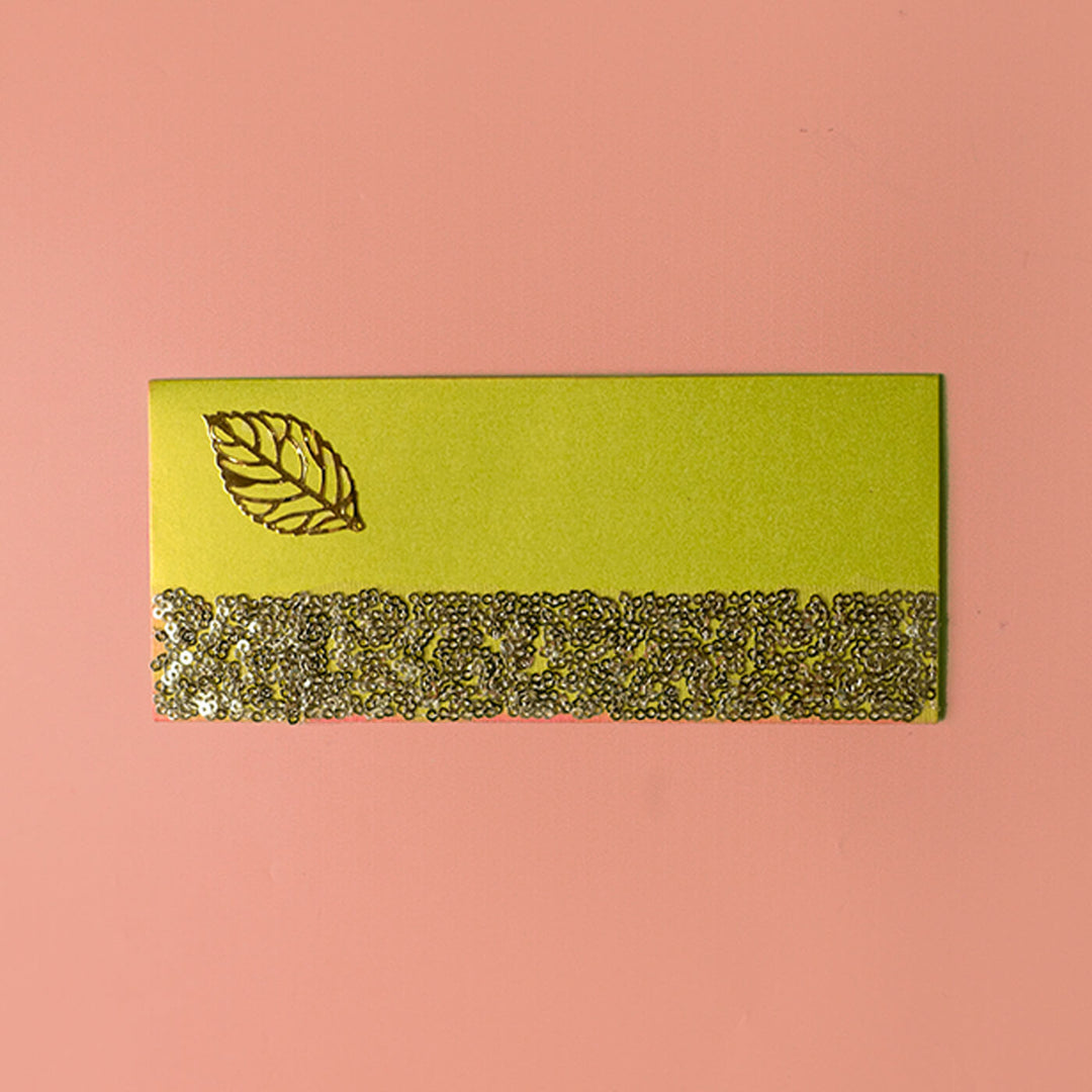 Sequins Border Leaf Gift Envelopes