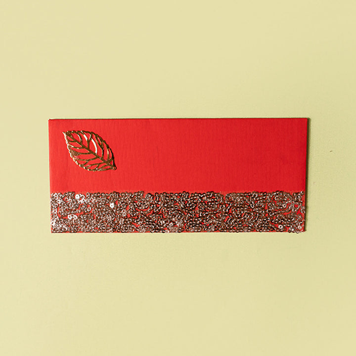 Sequins Border Leaf Gift Envelopes