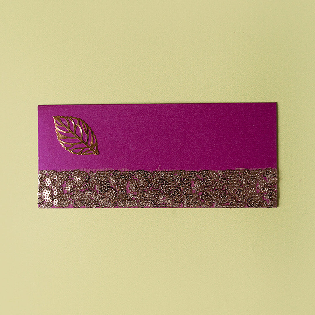 Sequins Border Leaf Gift Envelopes