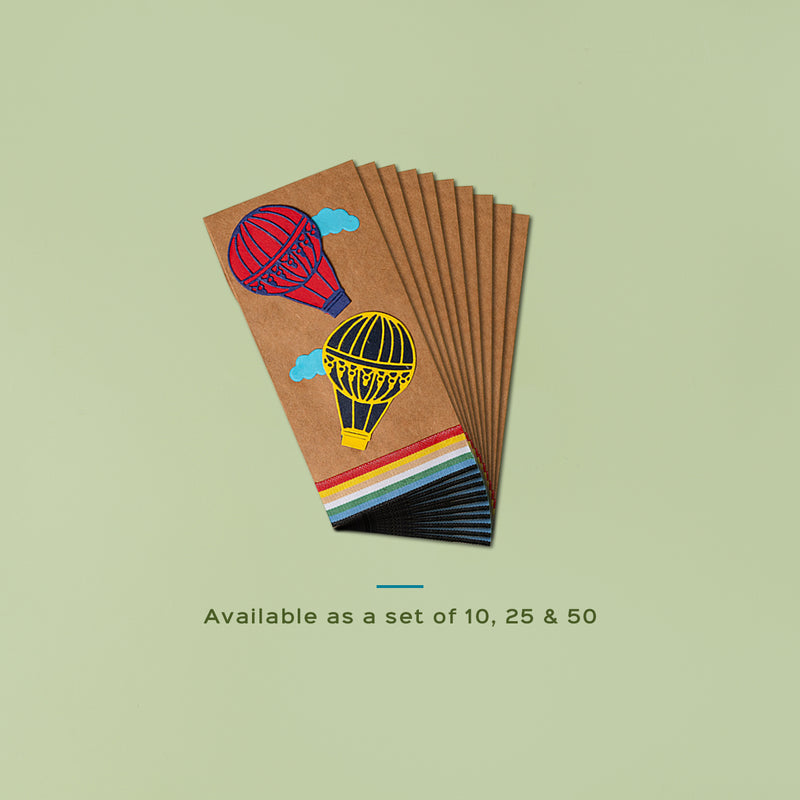 Hot Air Balloon Brown Gift Envelopes