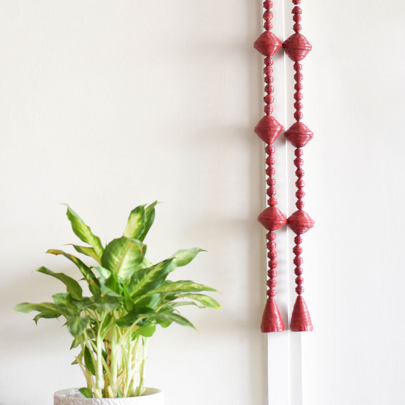 Upcycled Decorative Door Strings - Red