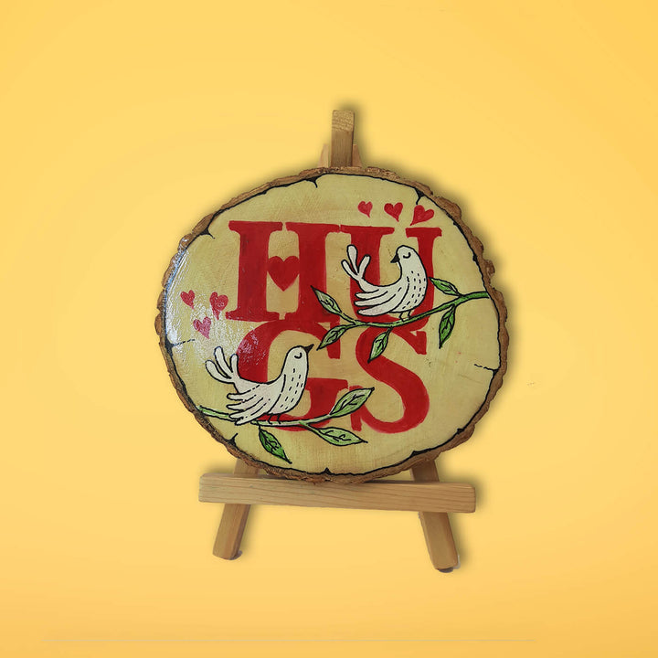 Handpainted "Hugs" Bird Memento for Valentines Day