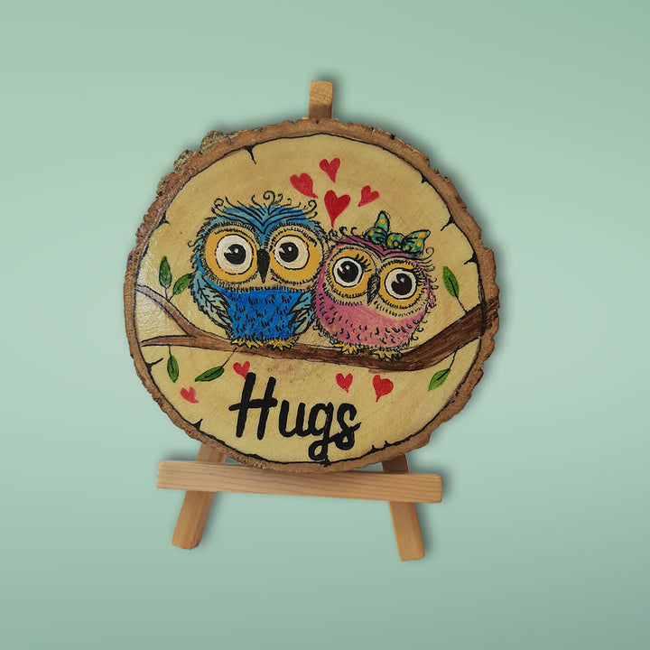 Handpainted "Hugs" Owl Memento for Valentines Day
