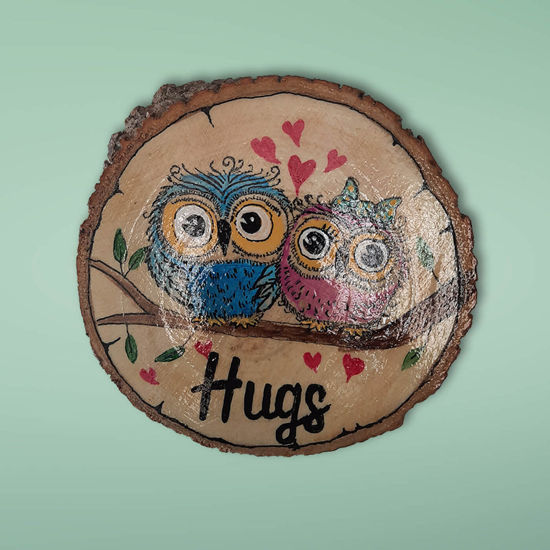 Handpainted "Hugs" Owl Memento for Valentines Day