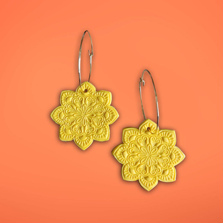 Handmade Clay Sunkissed Floral Earrings