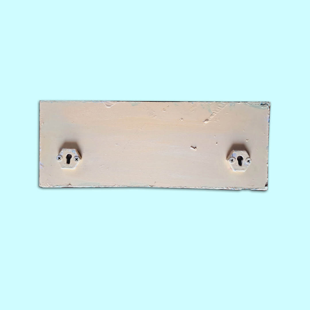 Personalised Gharonda Family Name Plate For 4 Characters - Front View with Mounting Brackets
