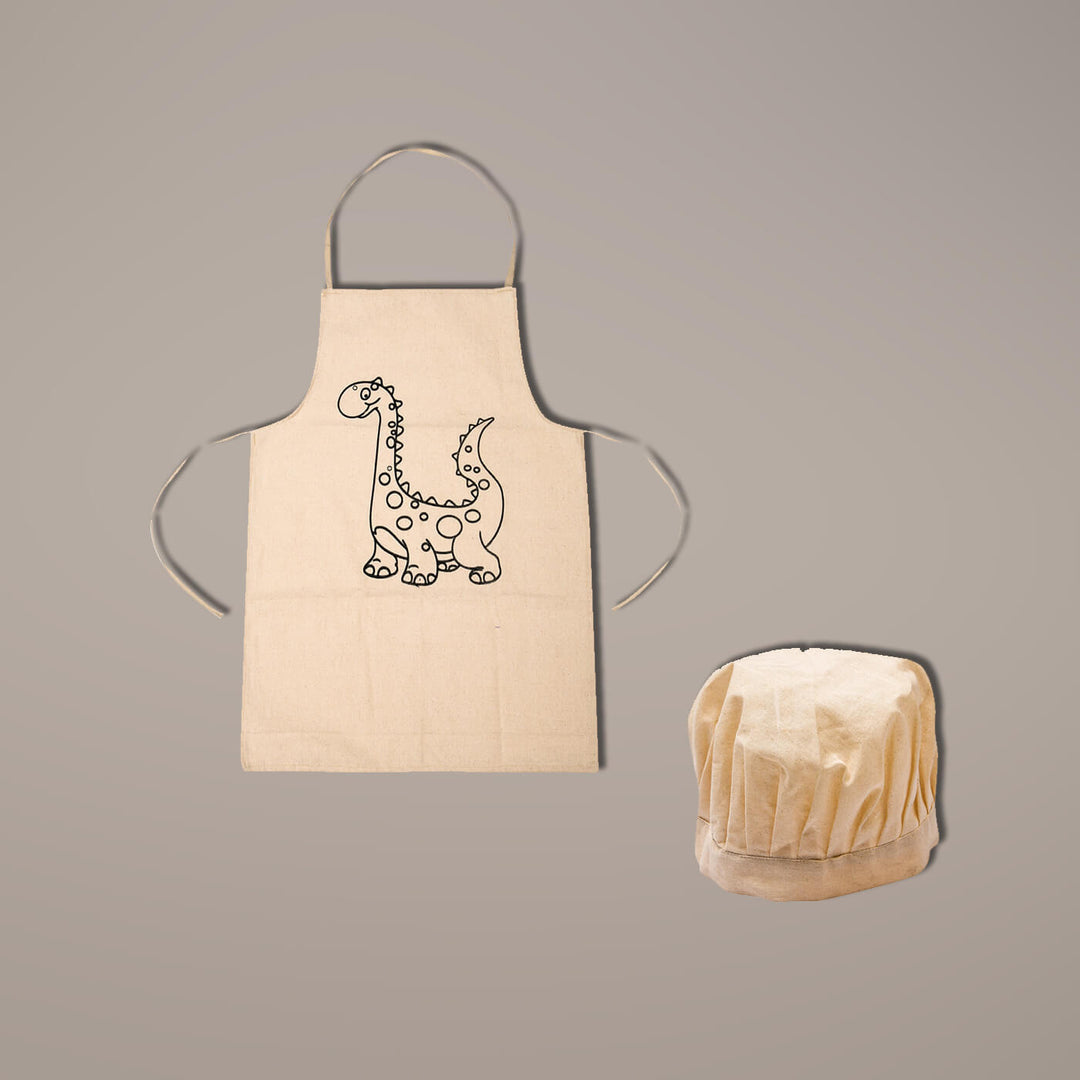 Dinosaur Apron and Cap Hamper