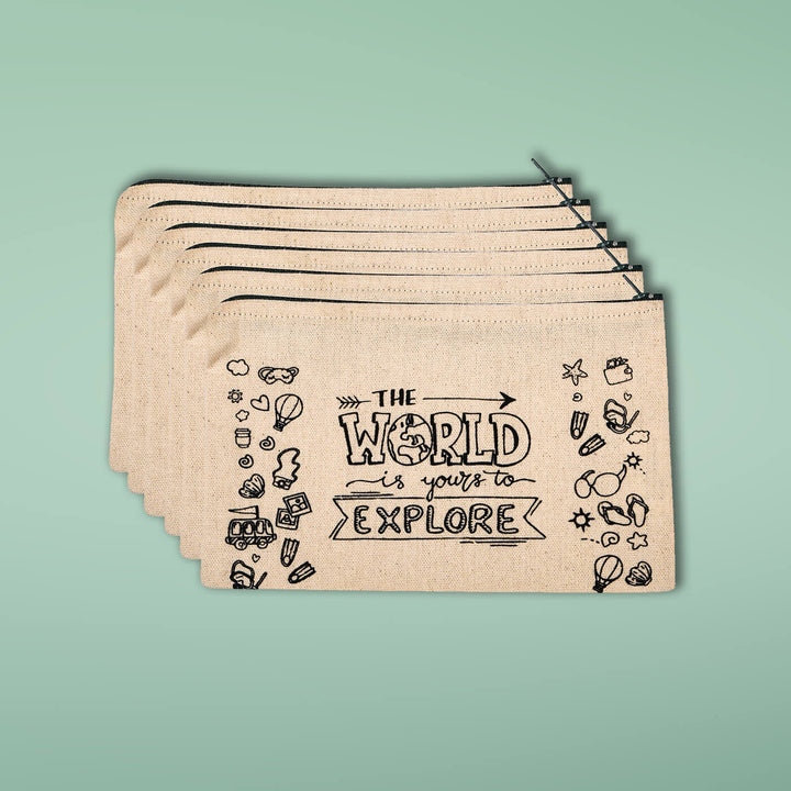 World Theme Travel Pouch - Pack of 6