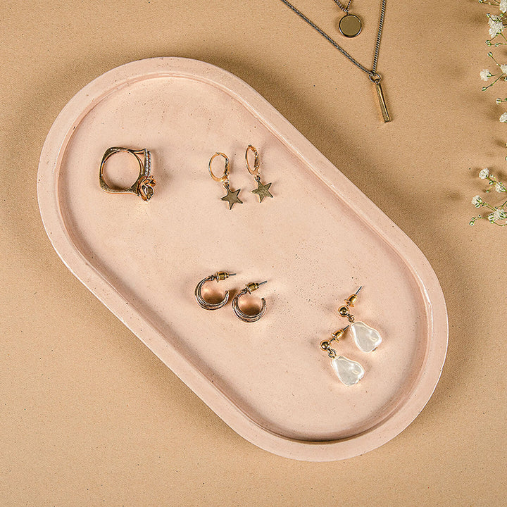 Oval Concrete Tray Peach