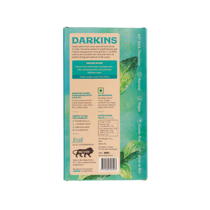 63% Dark | Vegan & Gluten Free Chocolate with Mint