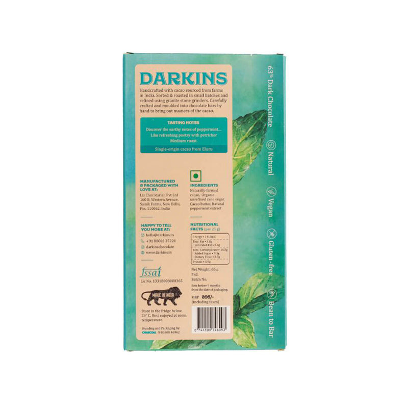 63% Dark | Vegan & Gluten Free Chocolate with Mint