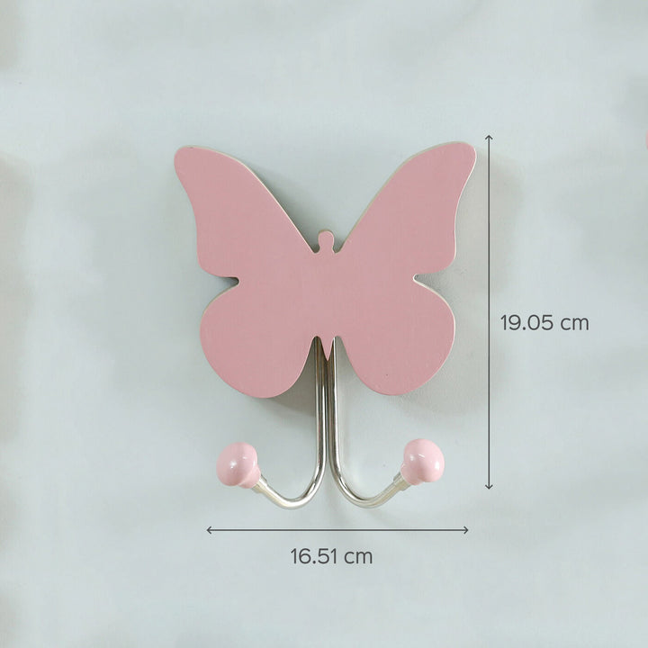 Handmade Wooden Butterfly Hook for Kids' Room