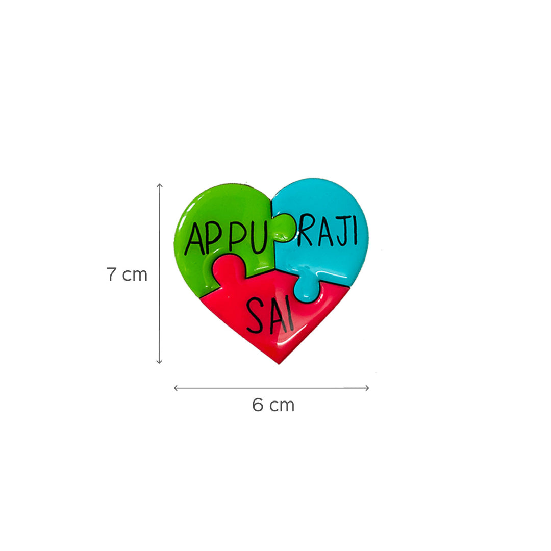 Puzzle Heart-Shaped Resin Fridge Magnet