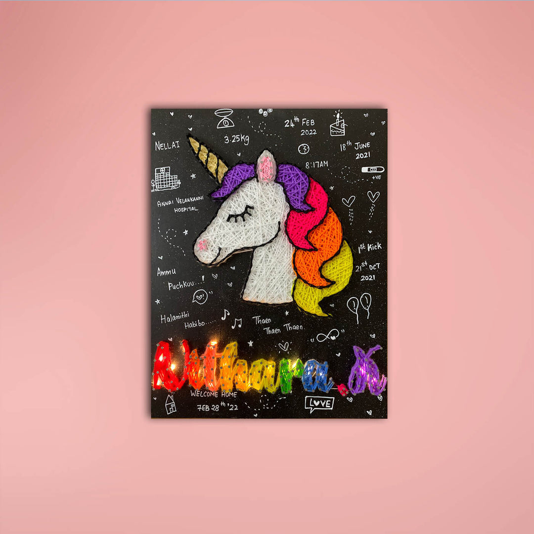 Rectangular Unicorn String Name Board