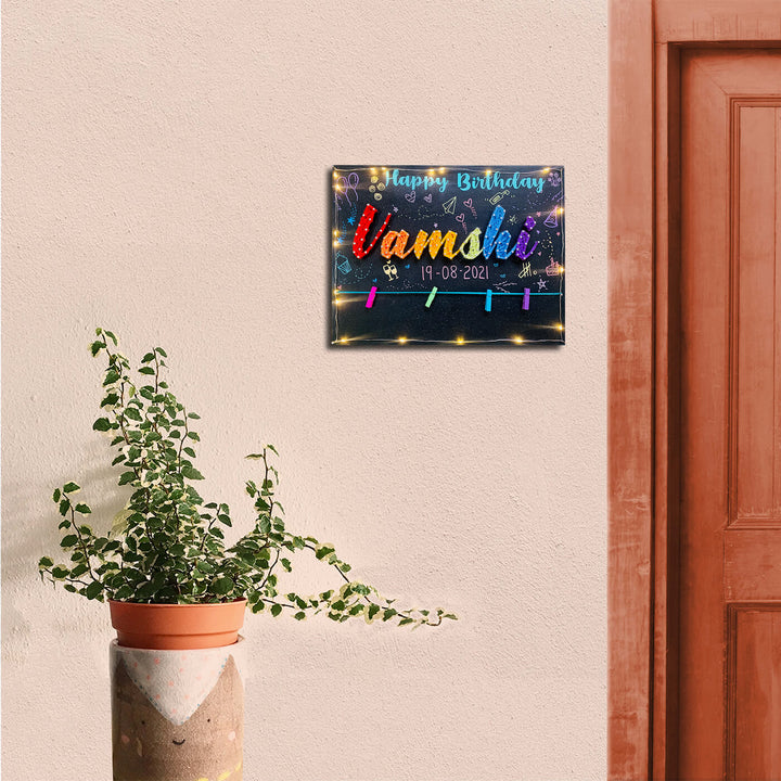 "Happy Birthday" String Art Name Board