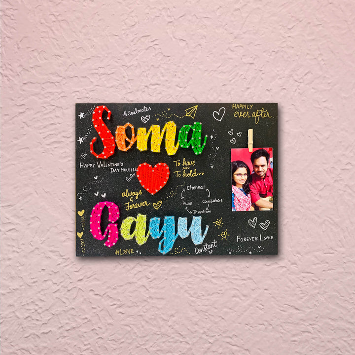 Couple String Art Name Board with Customized Photo