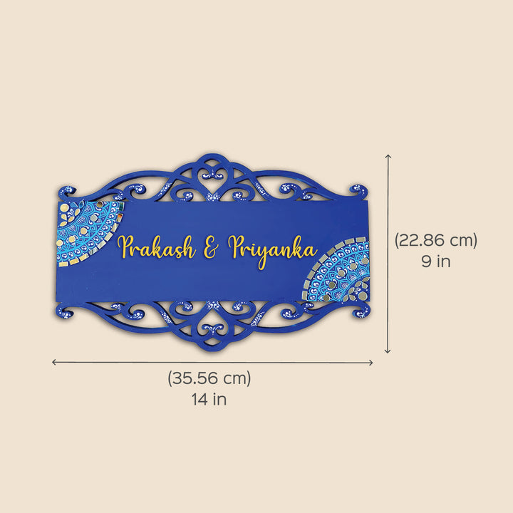 Hand Painted Mandala Personalised Cutwork Name Plate