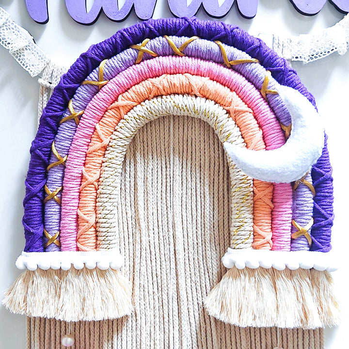 Macrame Cloud & Star Personalized Kids' Nameplate