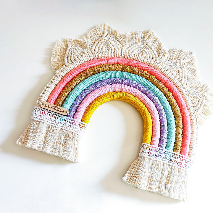 Macrame Princess Rainbow Kids' Wall Hanging