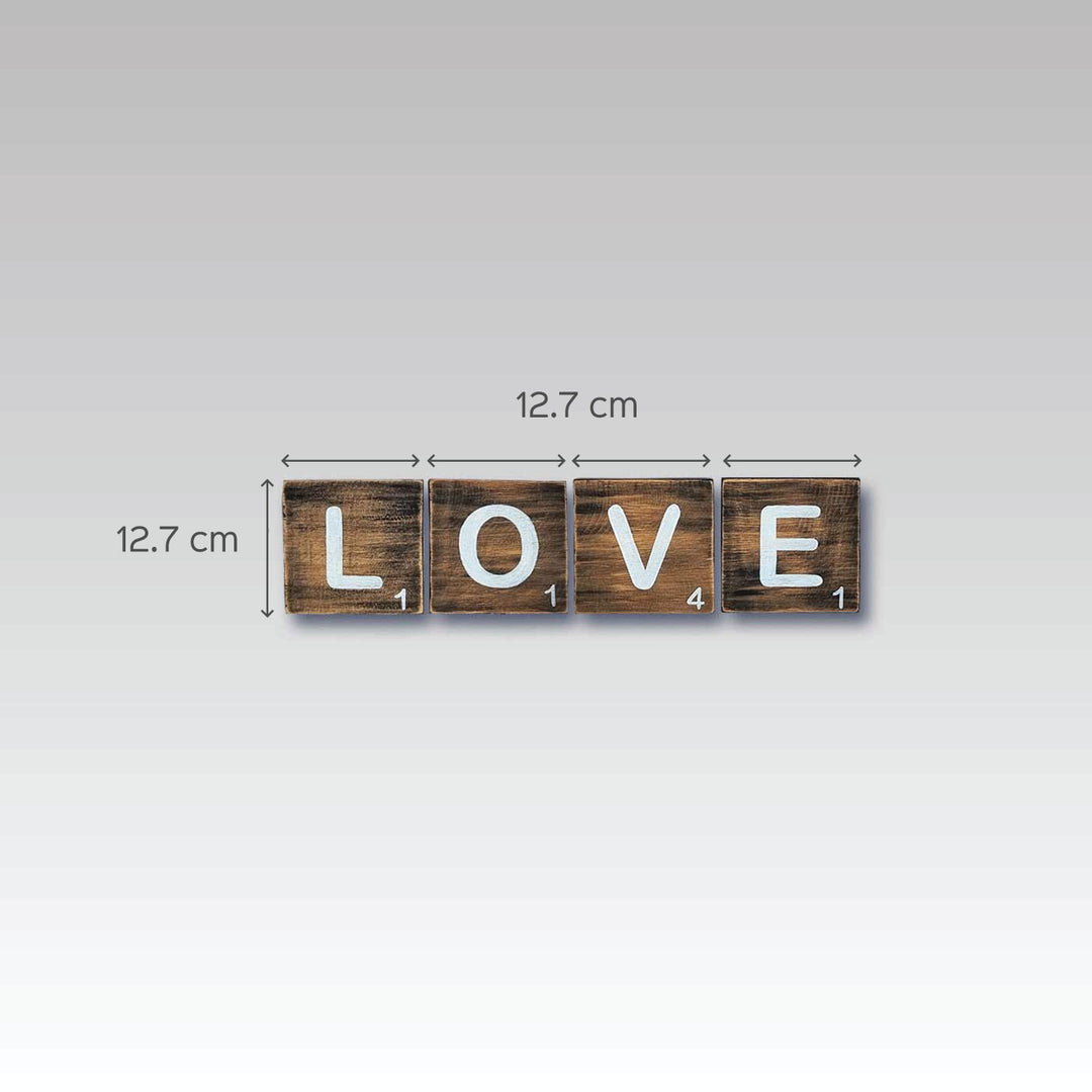 Hand Painted Scrabble Wooden Letter Tiles - Love