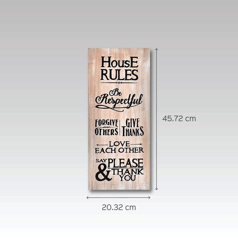 House Rules Wooden Wall Decor