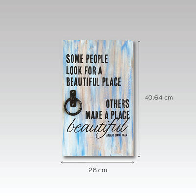 Hand Painted Wooden Wall Decor Board - Beautiful Place Quote