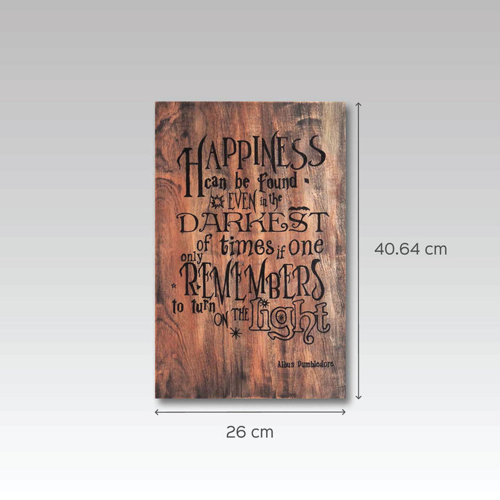 Finding Happiness Inspirational Dark Wooden Quote Board