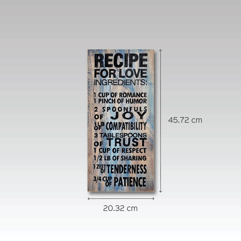 Recipe for Love Wooden Wall Decor Board