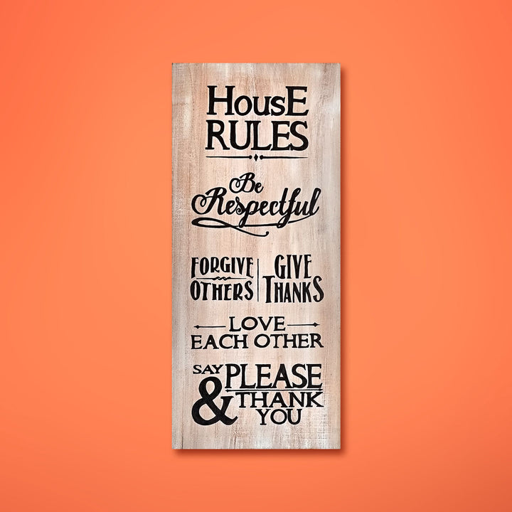 House Rules Wooden Wall Decor