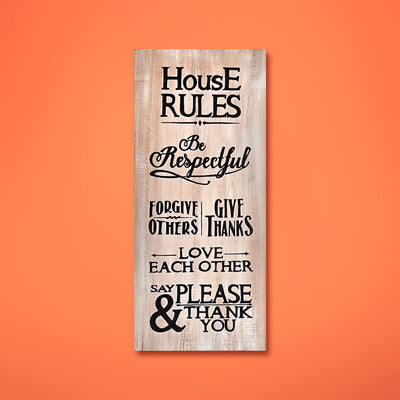 House Rules Wooden Wall Decor