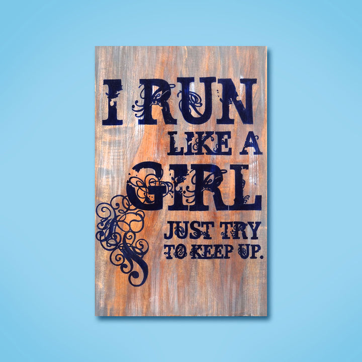 Wooden Wall Decor Board - Girl Power Quote