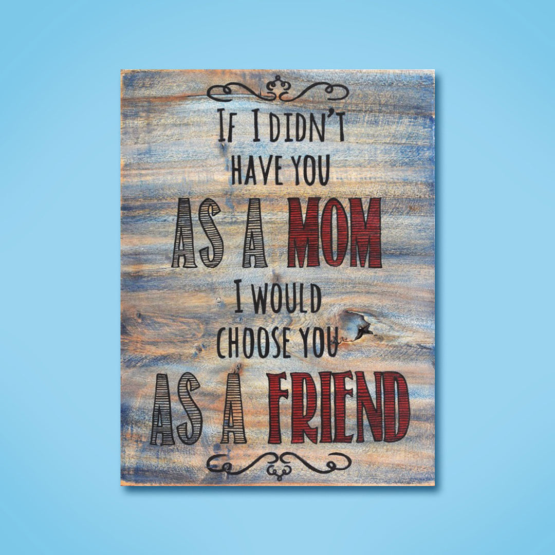 Wooden Wall Decor Board - Mom Quote