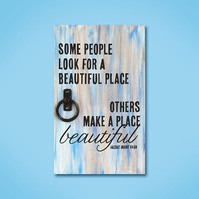 Hand Painted Wooden Wall Decor Board - Beautiful Place Quote