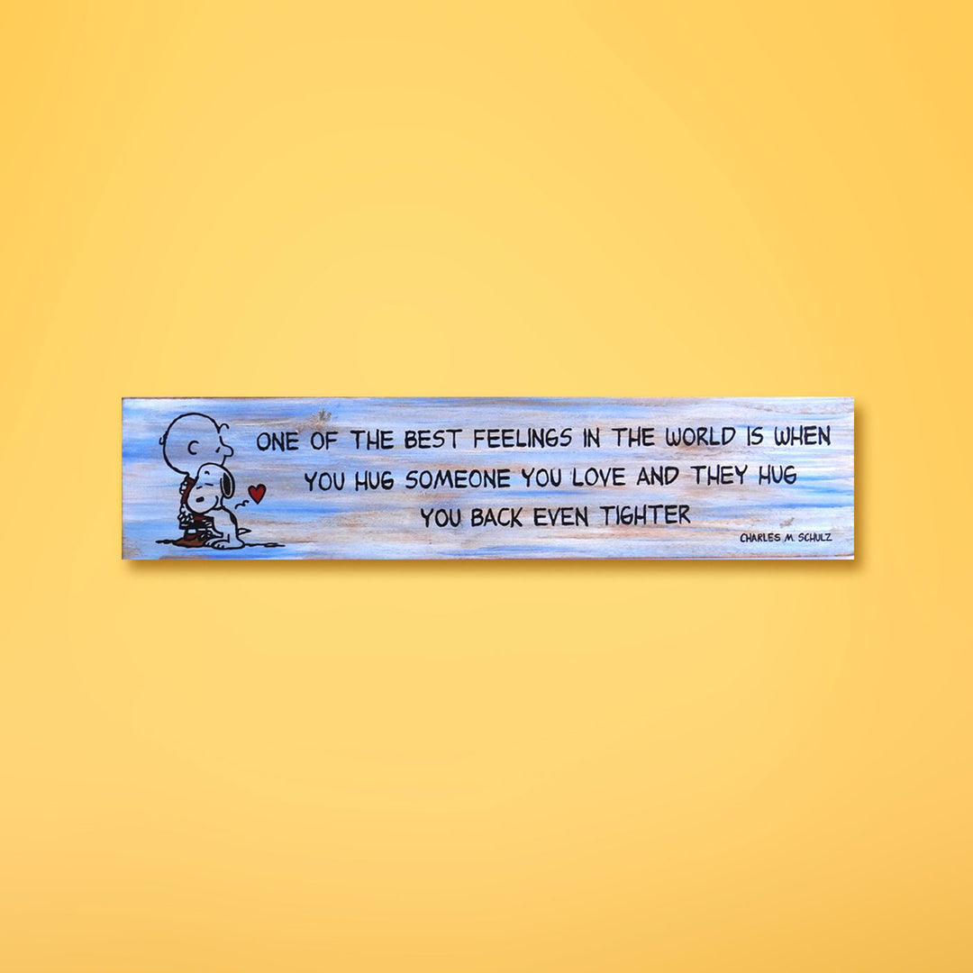 Heart Warming Wooden Wall Decor Board - Love & Hugs Quote