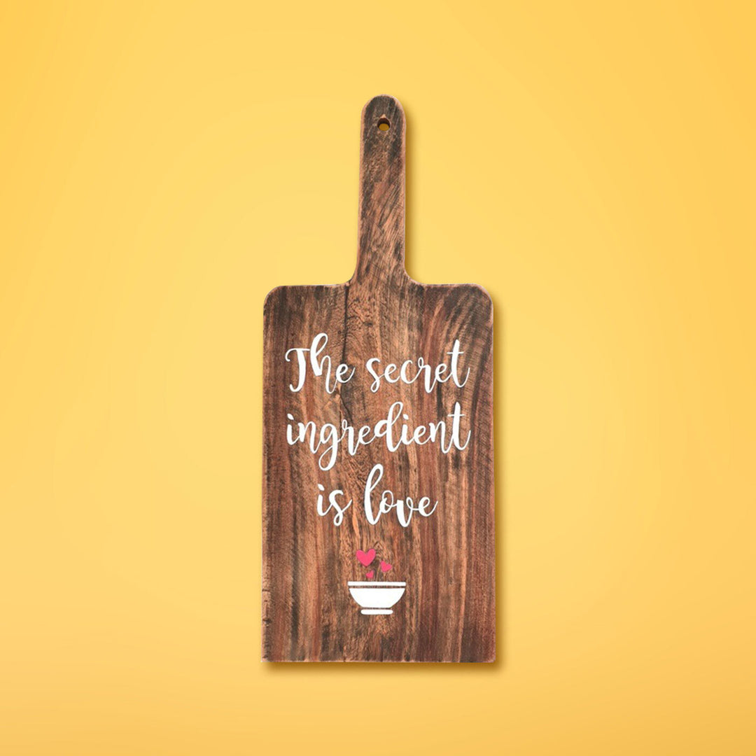 Quirky Wooden Wall Decor Board - The secret ingredient is love