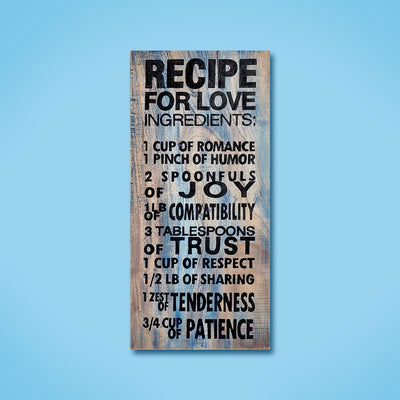 Recipe for Love Wooden Wall Decor Board